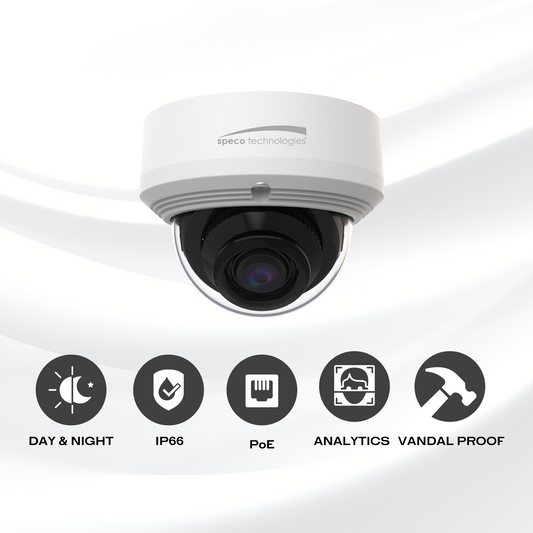 Speco O5D1G 5MP IP Vandal-Resistant Dome Camera with Advanced Analytics, NDAA Compliant