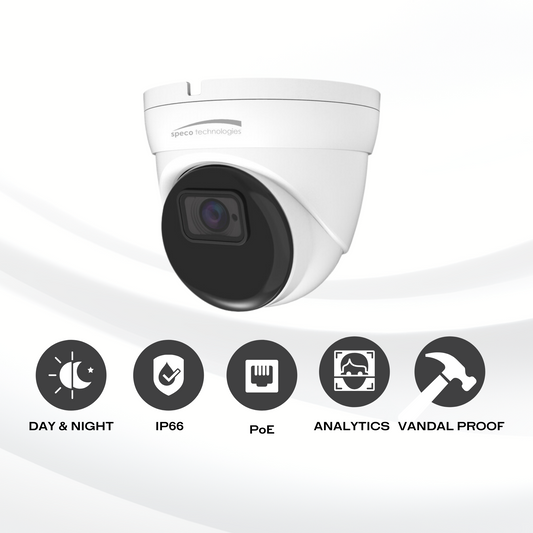 Speco O8T1G 8MP 4K IP Turret Camera with Advanced Analytics