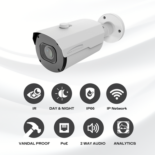 Speco O8B1MG 8MP 4K IP Bullet Camera with Advanced Analytics