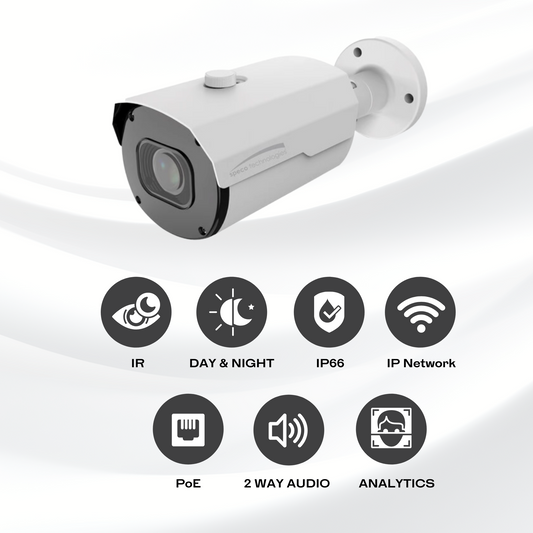 Speco O5B1MG 5MP IP Vandal Bullet Camera with Advanced Analytics, NDAA Compliant