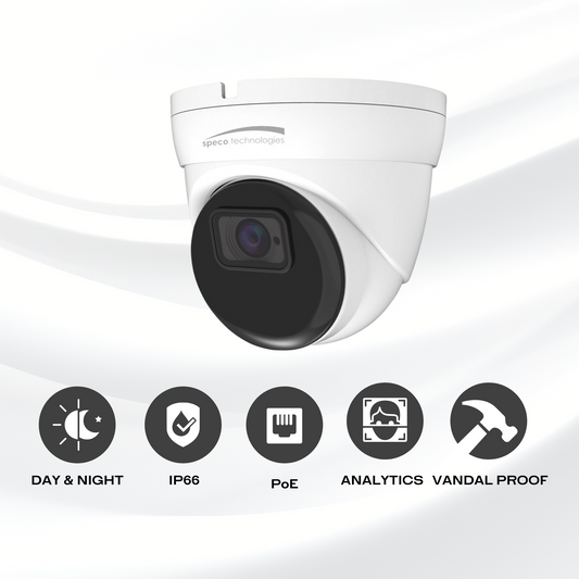 Speco O5T1G 5MP IP Turret Camera with Advanced Analytics & NDAA Compliant