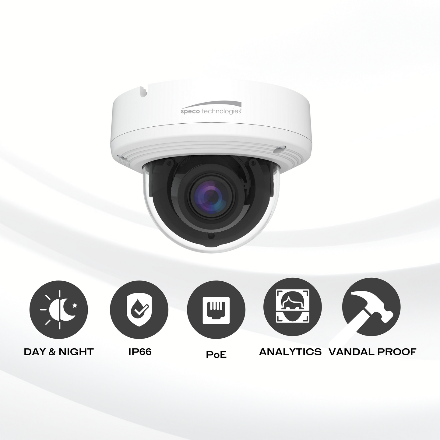 Speco O8D1MG 8MP (4K) IP Dome Camera with Advanced Analytics, NDAA Compliant